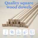 DIY Wooden Square Dowel Rod 3/4-inch x 48 Pack of 25 Hobby Wood Sticks for Crafts, Wood Trim & Architecture Model Making, by Woodpeckers