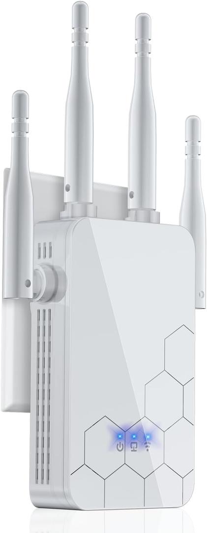 2026 WiFi Extender Internet Booster, 10000 Sq.ft Long Range Repeater Wireless Routers Amplifier, Mesh Wi-Fi 80% Faster | Broader Than Ever, Support More Network Devices at Home, 1-Tap Setup (white)