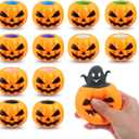 BILLMOSS Halloween Pumpkin Squishy Toys - 12PCS 6 Colors Stress Relief Ghost Toy for Trick or Treat Party Suppliers Party Favors Halloween Goodie Bag Fillers for Kids Adults