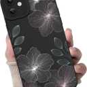 for iPhone 12 Case, Cute Floral Flower Pattern Print Design Soft TPU Full Camera Lens Anti-Drop Anti-Scratch Shockproof Protective Slim Phone Cover for Women Girls - Colorful