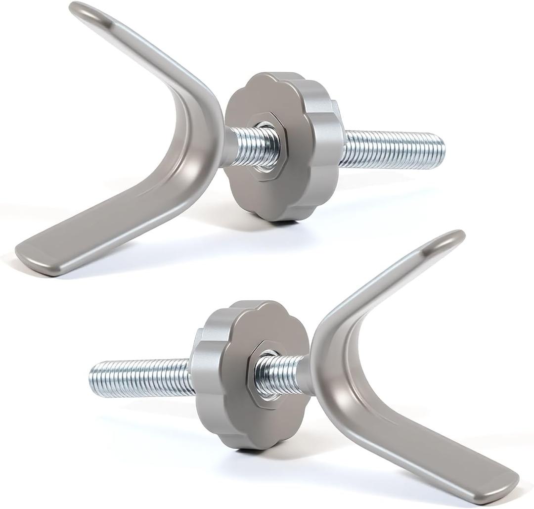 Baby Gate Y Threaded Spindle Rod Bolts M10 (10mm) Stair Banister Safety Gate Adaptors, Replacement Bolt Part for Baby & Dog Pressure Mounted Gates (2 Pack) (White)