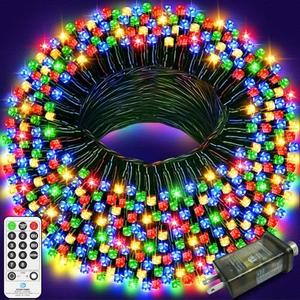  394 FT 1000 LED Christmas Lights Outdoor String Lights 8 Modes & Timer Fairy Lights Plug in Waterproof LED String Lights for Xmas Yard Tree Patio Wedding Holiday Party Decorations (Multicolor) : Home & Kitchen