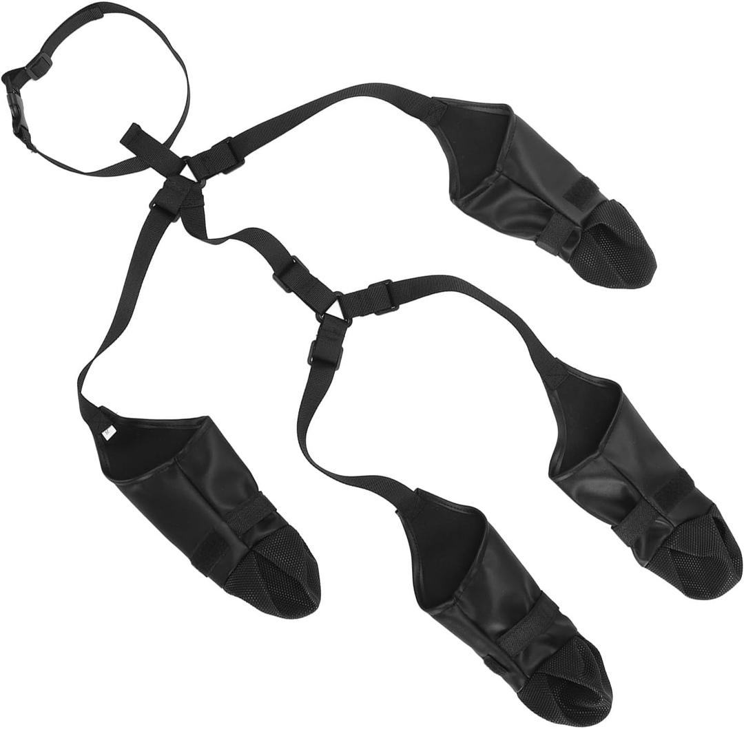 CDQL Dog Boots Leggings - Adjustable Suspender Boots for Dogs Protect Against Hot Pavement, Rain, Snow and Mud - Anti Slip Dog Shoes, Waterproof Dog Boots with Leggings for Rainy Day, Medium