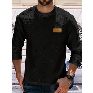 KHZJU Men's Cotton Blend Crewneck Sweatshirt, Comfort Fit, Plus Size Crew Neck Sweatshirts for men Men's Hoodless Sweatshirt, Size 4 XL