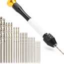 Pin Vise Hand Drill Manual with 22pcs Micro Drill Bits Set0.6mm-2.5mmProfessional Rotary Craft Mini Drills for Jewelry Making Supplies Resin Wood Plastic Miniature