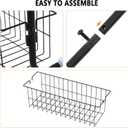 Over The Door Towel Racks for Bathroom,5-Tier Door Towel Holder with Hooks and Basket,Over The Door Towel Bar Hanger Organizer for Bathroom Bedroom Accessories, Blanket Ladder for Living Room Black