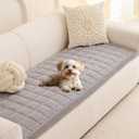 MEETSKY Couch Cover for 3 Cushion Couch Sofa, Grey Sofa Covers for Dogs Washable, Non-Slip Sofa Protector Pet Friendly Dog Mats for Couches Soft Furniture Covers, 27.6" x 82.7", Light Grey