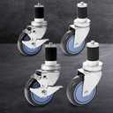 Simplus 4" Swivel Castor Wheels for Kitchen Bench Trolley Prep Table w Brake Set of 4