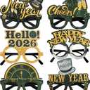 KatchOn, New Years Glasses 2026 - Pack of 6 | Plastic Gold and Black Glasses 2026 for Happy New Year Decorations 2026, New Years Eve Party Supplies 2026 | Happy New Year 2026, NYE Decorations 2026