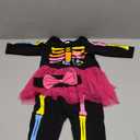 Baby Girls Newborn Skeleton Halloween Costume Outfit Funny Long Sleeve Skull Tulle Skirt Romper Set,12-18M