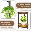 LASZOLA Black 4 Tier Tall Plant Stand Indoor with Hanging Ring, Large Heavy Duty Metal Vertical Corner Rack for Multiple Planter, Sturdy Wrought Iron Flower Shelf Holder Organizer for House Patio