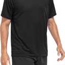 Kinglaman 1/5 Pack Mesh Workout Shirts for Men Dry Fit Gym Quick Dry Athletic Short Sleeve Sports T-Shirt Moisture Wicking (XL)