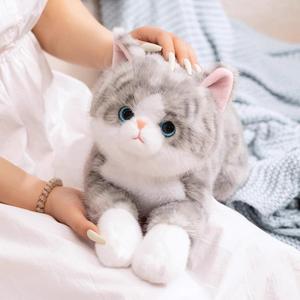 Large Weighted Stuffed Animals for Adults 5Lbs 26", Soft and Cuddly Gray Weighted Cat Plush, Realistic Cat Stuffed Animal