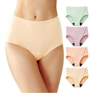 Battewa Cotton Incontinence Underwear for Women High Waisted Leak Proof Panties Bladder Leak Protective Briefs Adult Pee Proof Assurance Underwear (Large 4 Pack)