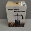 Cuban Coffee Maker, 6 Or 3 Cup Electric Espresso Coffee Maker, Portable Cafeteras Electricas Modernas, Electric Moka Pot with Detachable Base & Overheat Protection, Coffee Gift for Home Travel (Black)