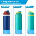 2 x Allwith 2PCS Diamond Silicone Boot for Owala Water Bottle, Anti-Slip Protective Sleeve for Owala Twist,FreeSip and Flip Stainless Steel Water Bottle, BPA-Free, Dishwasher Safe, Accessories (24 Ounces, Deep Blue Flash)