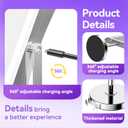JIONIESIM Series 1X/10X Makeup Mirror with Lights, Double Sides Lighted Magnifying Mirror with 3 Colors, Height & Brightness Adjustable, Rechargeable 4000mAh Vanity Mirror (Chrome)