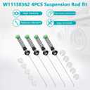 W11130362 4PCS Suspension Rod fit, for Whirlpool Maytag Kenmore Washer, 23.2 Inch, W10594080 W10735786 W10748956 W10780040 W10821710 W10901056