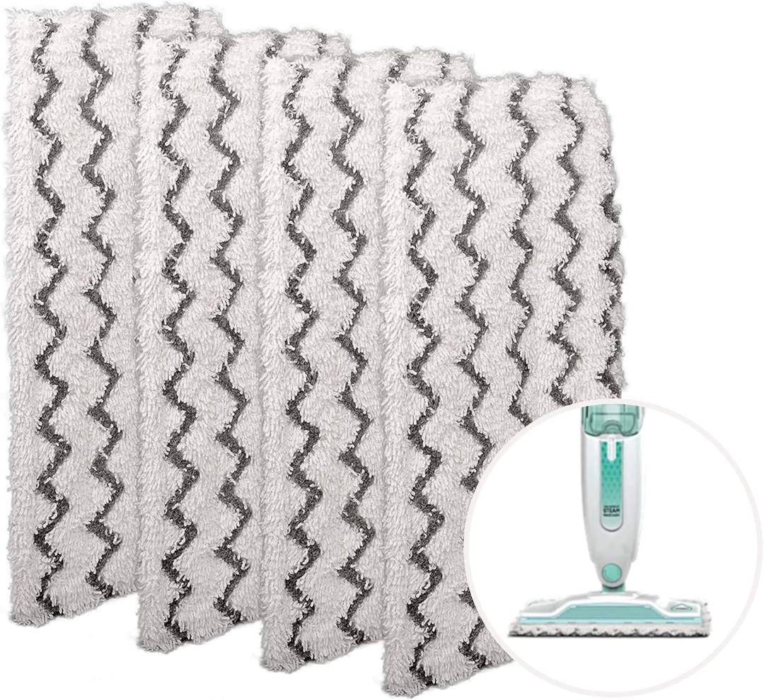 F Flammi Microfiber Mop Replacement Pads Compatible with Shark Steam Mop S1000 S1000A S1000C S1000WM S1001C S2001 (4 Pack)