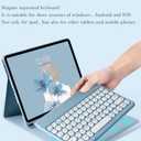 Keyboard Case for iPad 9th 8th 7th Generation 10.2"/ iPad Air 3rd Gen/iPad Pro 10.5" Cute Round Key Wireless Detachable BT Color Keyboard Cover (Black)