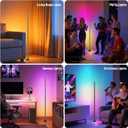 Led Corner Floor Lamp USB Powered IC+RGBW Color Changing, App & Remote Control Led Lamp Music Sync, Timer, 64+ Music Modes Standing Lamps for Living Room Lamp Bedroom Gaming Room, 2 Pack