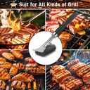 Grill Brush and Scraper-18 Adjustable Handle Safe BBQ Grill Brush for Outdoor Grill-Deep BBQ Clearning Brush wih Bottle Operner Extra Strong Grill Cleaner Accessories for Gas/Charcoal Grilling Grates