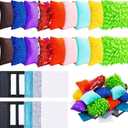 Haull 30 Pcs Sensory Mats Kids Squares Assorted Textured Beanbags Mini Baby Early Sensory Exercise Mats Autistic Tactile Pad Toys for Toddler Preschool Kindergarten Classroom Activity Gift, 2.5 Inch