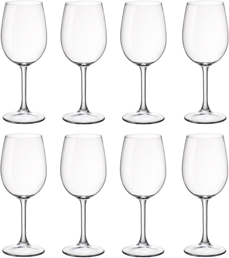 KX-WARE Classic Acrylic All-Purpose Wine Glasses, 19-ounce Plastic Stem Wine Glasses, set of 8 Clear