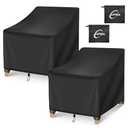 Kipiea Patio Chair Covers Waterproof Winter 2 Pack - Heavy Duty Lawn Outdoor Furniture Chair Covers with Anti UV and No Tears, No Fading (30" W x 37" D x 31" H)
