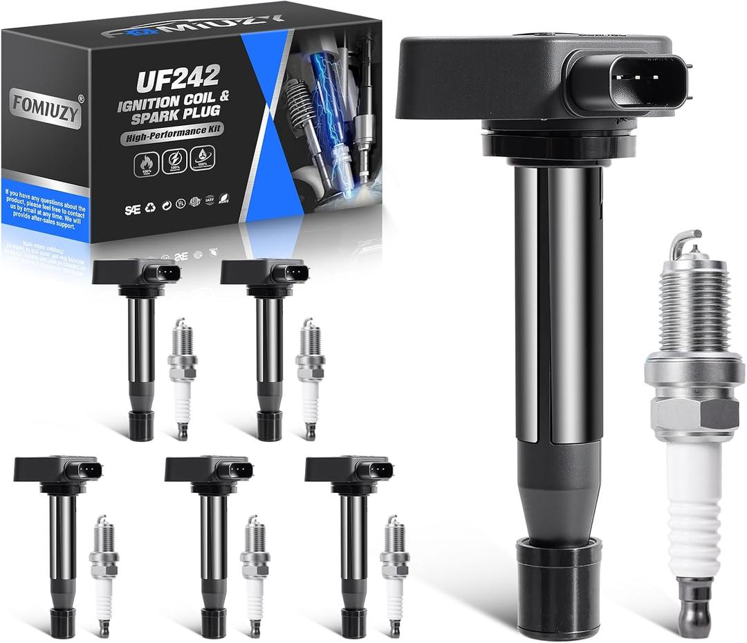 3.0 3.2 3.5 V6 Ignition Coil Pack UF242 C511 Iridium Spark Plugs 4503 Fit For Honda Accord Odyssey Acura CL TL RL Replaces GN10168 C1221 30520P8FA01 30520-P8E-A01 30520RCAA02 C242(Set of 6)