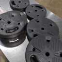 CAP Barbell Threaded Barbell Set with 100 LB Cement Grip Plates | 47" Threaded Bar, 25LB / 15LB / 10LB Grip Plates, Star Collars, Home Gym Weight Set for Strength Training