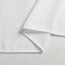 meioro White Shower Curtain, Waffle Weave 256GSM Heavy Duty Textured Fabric Shower Curtains for Bathroom Hotel Spa, Luxury Weighted Polyester Cloth Bath Curtain Set with 12 Hooks, 72Wx84H