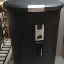simplehuman 50 Liter / 13 Gallon Semi-Round Kitchen Step Trash Can with Secure Slide Lock, Black Plastic