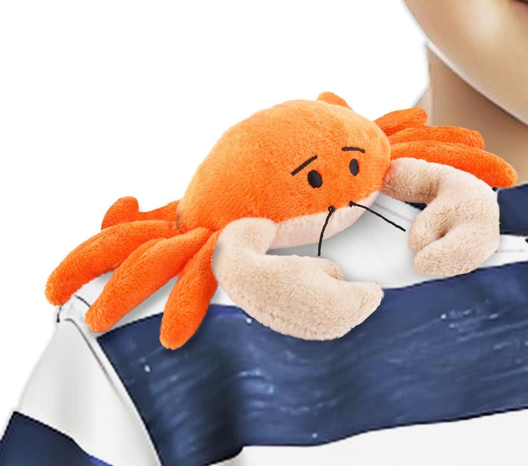 Crab Shoulder Plush Toy with Magnet, Sea Animal Stuffed Animals Toy for Kids, Birthday Christmas Thanksgiving Gifts for Boys and Girls Party Decoration
