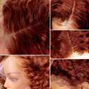 30 Inch 13x6 Reddish Brown Deep Wave Lace Front Wigs Human Hair 200% Density HD Lace Front Wigs Human Hair Pre Plucked Natural Color Glueless Wig 100% Virgin Lace Front Wigs for Women