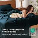 Full Size Sheet Set, Viscose Bamboo Sheets for Bed Set 4pcs, 100% Viscose Derived from Bamboo, Hotel Luxury Silky & Cooling for Hot Sleepers, Deep Pocket Up to 17", Navy Blue