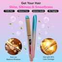 DORISILK Colorful Flat Iron 450 Degrees, Ceramic Hair Straightener and Curler 2 in 1, 30s Fast Heat Straightening Iron for Hair, Dual Voltage Hair Iron 1 Inch Salon Control Temp Gift for Women Girls