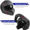 DOT Approved Full Face Modular Flip-Up Dual Visor Motorcycle Helmet for Adult Men Women, Lightweight ABS Shell & Ventilated, Street Bike ATV (Black, S)