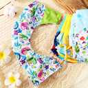 Cloth Diapers 6 Pack with 6 Inserts & 1 Wet Bag - Waterproof Cover, Washable, Reusable & One Size Adjustable Pocket Diapers for Newborns and Toddlers (Bear Set), One Size