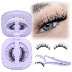 Magnetic Eyelashes Without Eyeliner Reusable Magnetic Eyeashes with Applicator No Glue Needed Magnetic Lashes Kit Cat Eye Magnetic Eyelashes Natural Look 1 pair by Lanflower