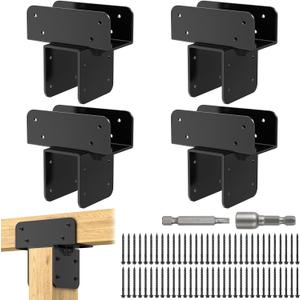 4x4 Stainless Steel Pergola Brackets, Heavy Duty Post Cap Tie Bracket, 4 Pcs
