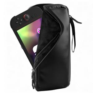 Black Switch 2 (2025) Carrying Travel Bag Slim Pouch, Ultra-Light Switch 2 Case Soft Handbag, with Leather Waterproof and Inner Fiber Scratch-Resistant Protection
