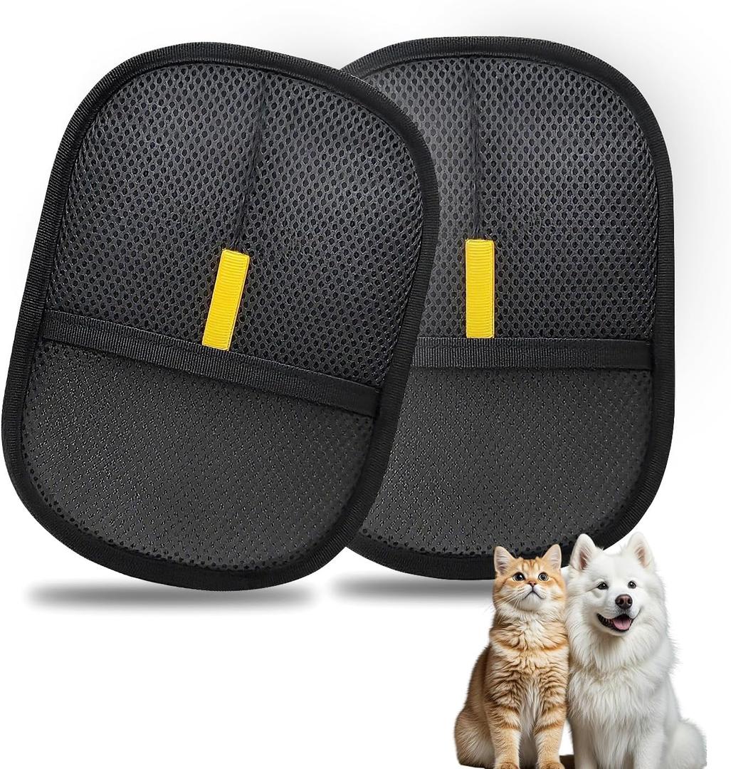 Pet Hair Remover, electrostatic pet Hair Removal Gloves, cat and Dog pet Hair Removal Tools, Suitable for Bed Sheets, Blankets, Clothes, Sofas, Multi-Functional Beauty Gloves -2 Piece