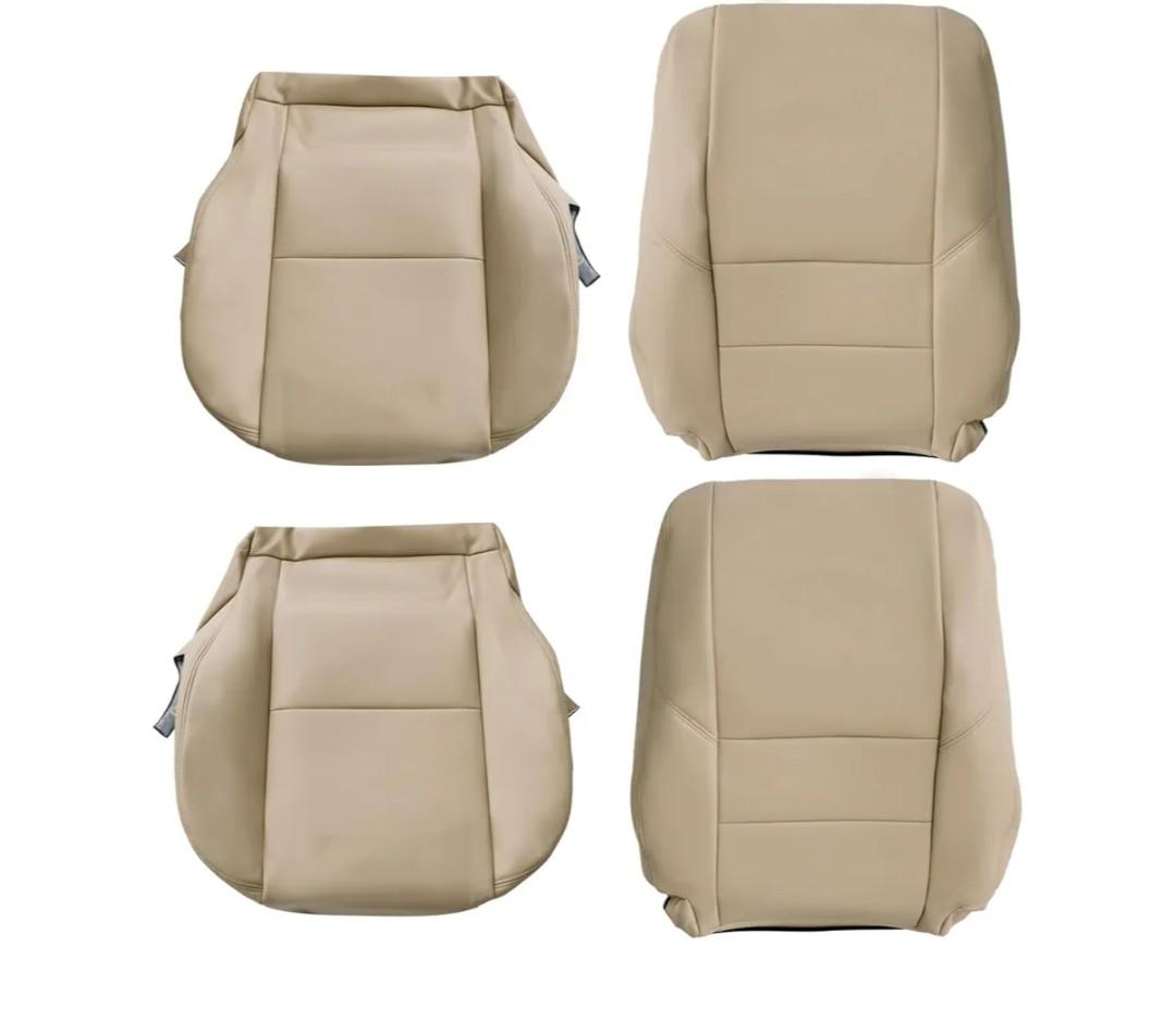 4Pcs Tan Leather Microfiber Seat Covers Compatible with Toyota Tundra 2000 2001 2002 2003 2004,Compatible with Sequoia 2000 2001 2002 2003 2004 2005 2006 2007 Front Driver and Passenger Side
