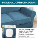 Turquoize 3 Piece Sofa Covers for 2 Cushion Couch Sofa Slipcover Soft Couch Cover for Dogs-Washable Sofa Furniture Covers with 2 Individual Cushion Covers, Thick Fabric (2 Cushion Sofa, Dusty Blue)