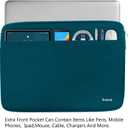 Laptop Sleeve Case 17 Inch, Shockproof Protective Notebook Case with Accessory Pocket, Briefcase Carrying Bag Compatible with 17-17.3 Inch Laptop, Computer, Notebook, Cyan Color