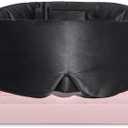 LitBear Silk Sleep Mask for Side Sleeper, Eye Mask Sleeping for Women Men 100% 22 Momme Pure Mulberry Silk, Face-Hugging Padded Eye Cover for Sleeping with Adjustable Band (Black)