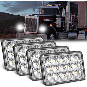 4x6 LED Headlights Approved Hi/Lo Sealed Beam Replacement H4651 H4652 H4656 H4666 H6545 Compatible with Kenworth T600 W900 T800 Truck P-eterbilt 379 S10 RV Freightliner