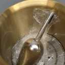 3L Double-Wall Insulated Stainless Steel Ice with scoop for Cocktail Bar - Metal Ice for freezer with Lid for parties,Camping,and More!champagne ,bar cart accessories (gold green)