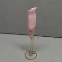 Paris Hilton Electric Handheld Milk Frother with Double Coil Head Whisk and Gold Metal Stand, Battery Powered (2 AA Batteries Required but Not Included), Pink